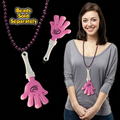 Pink & White Hand Clapper w/ Attached J Hook